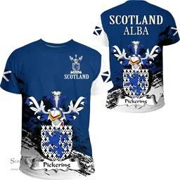 Scottish Pickering Clan Scottish Family Crest Scotland Alba Thistle T Shirt