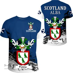 Scottish Peddie Clan Scottish Family Crest Scotland Alba Thistle T Shirt