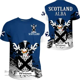 Scottish Wintoun Clan Scottish Family Crest Scotland Alba Thistle T Shirt