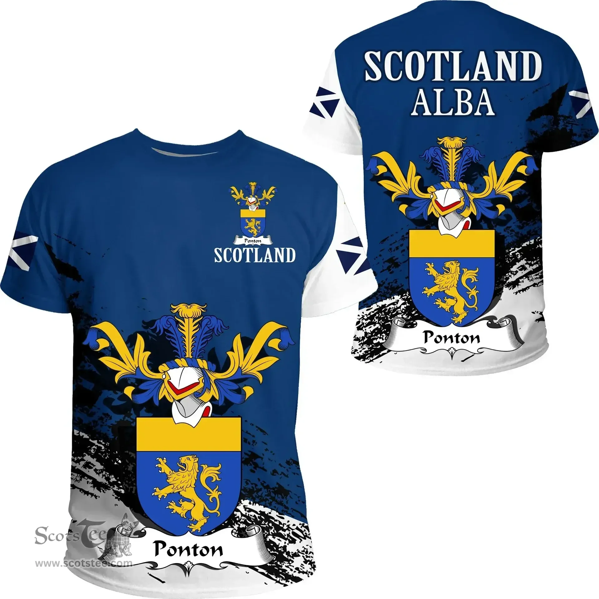 Scottish Ponton Clan Scottish Family Crest Scotland Alba Thistle T Shirt