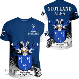 Scottish Wright Clan Scottish Family Crest Scotland Alba Thistle T Shirt