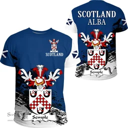 Scottish Semple Clan Scottish Family Crest Scotland Alba Thistle T Shirt