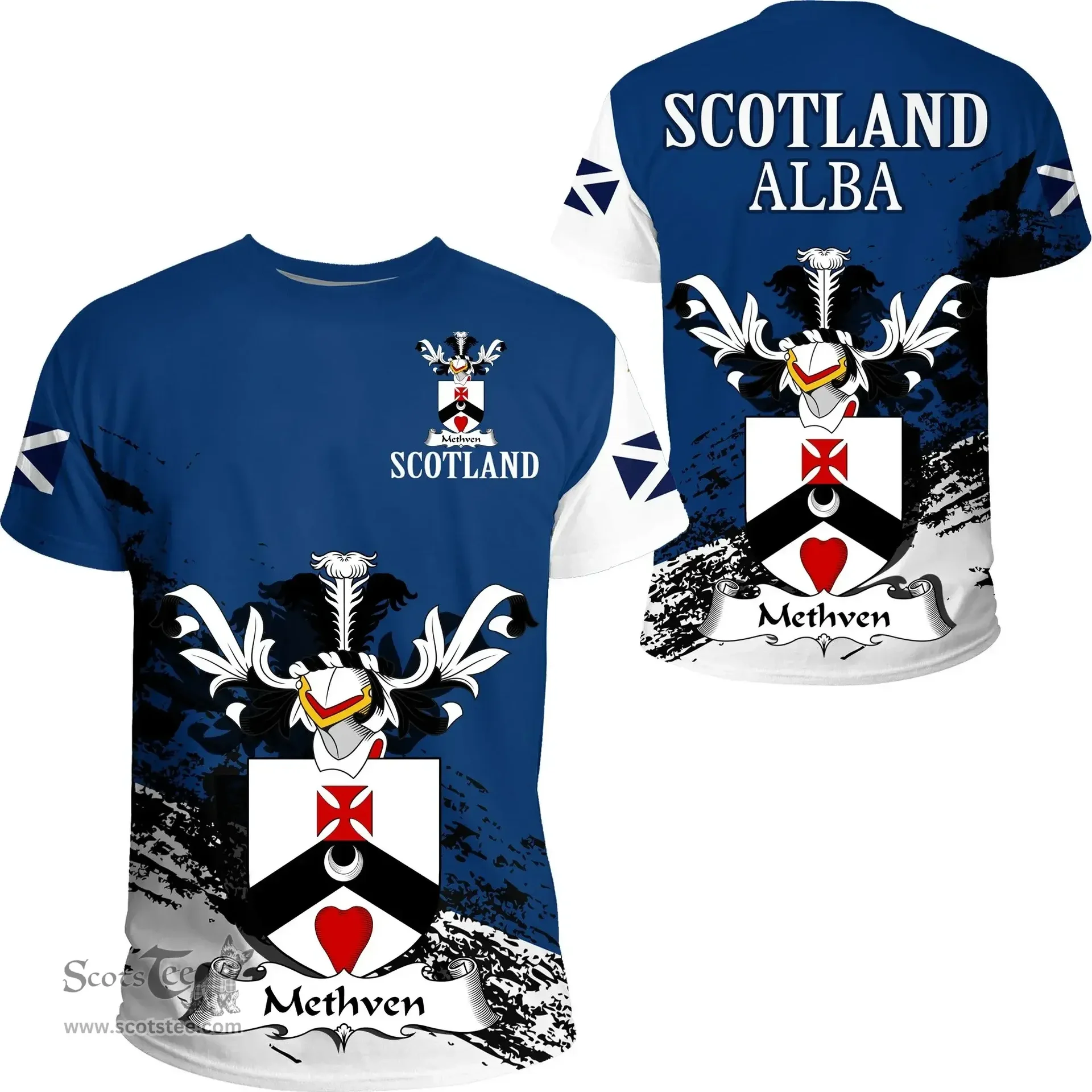 Scottish Methven Clan Scottish Family Crest Scotland Alba Thistle T Shirt