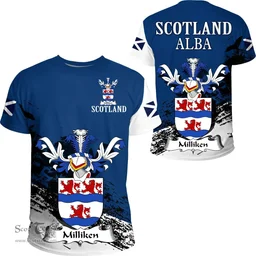 Scottish Milliken Clan Scottish Family Crest Scotland Alba Thistle T Shirt