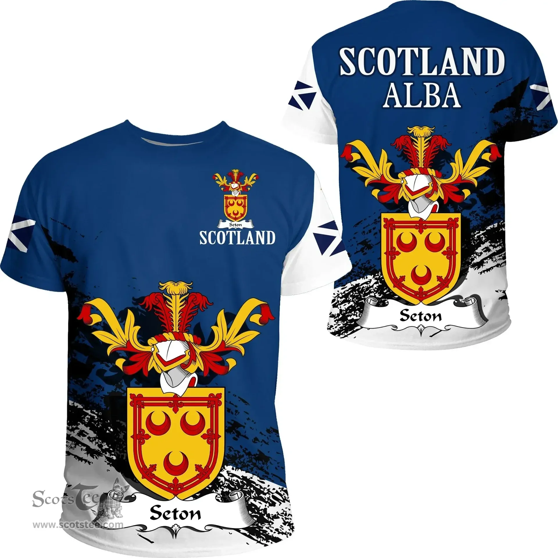 Scottish Seton Clan Scottish Family Crest Scotland Alba Thistle T Shirt