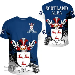 Scottish Roe Clan Scottish Family Crest Scotland Alba Thistle T Shirt