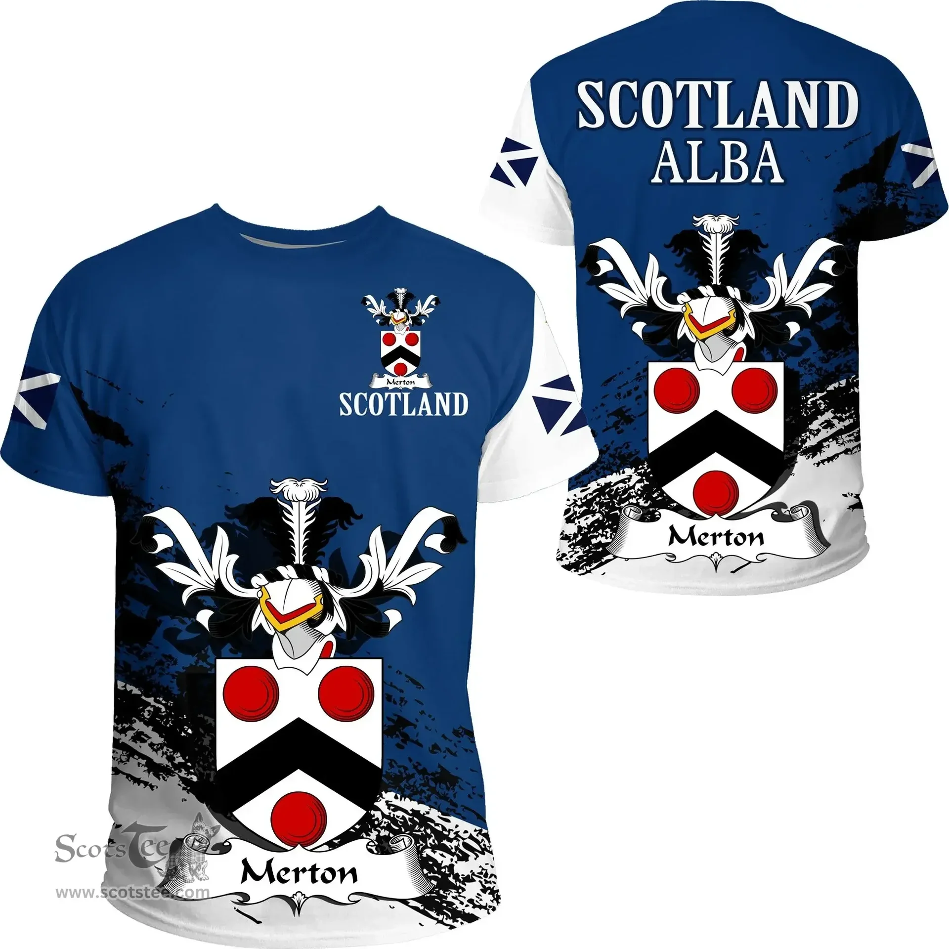 Scottish Merton Clan Scottish Family Crest Scotland Alba Thistle T Shirt
