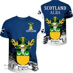 Scottish Simpson Clan Scottish Family Crest Scotland Alba Thistle T Shirt