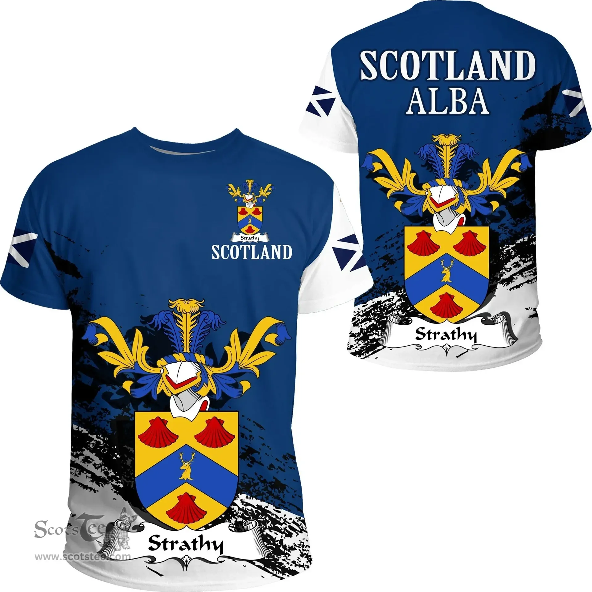Scottish Strathy Clan Scottish Family Crest Scotland Alba Thistle T Shirt