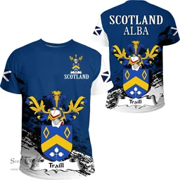 Scottish Traill Clan Scottish Family Crest Scotland Alba Thistle T Shirt