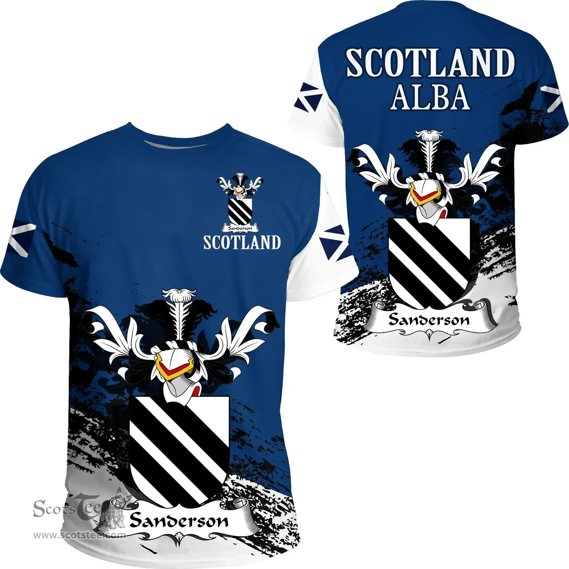 Scottish Sanderson Clan Scottish Family Crest Scotland Alba Thistle T Shirt