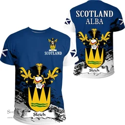 Scottish Sleich Clan Scottish Family Crest Scotland Alba Thistle T Shirt