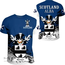 Scottish Verner Clan Scottish Family Crest Scotland Alba Thistle T Shirt