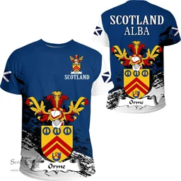 Scottish Orme Clan Scottish Family Crest Scotland Alba Thistle T Shirt
