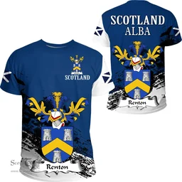 Scottish Renton Clan Scottish Family Crest Scotland Alba Thistle T Shirt