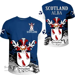 Scottish Ormeston Clan Scottish Family Crest Scotland Alba Thistle T Shirt