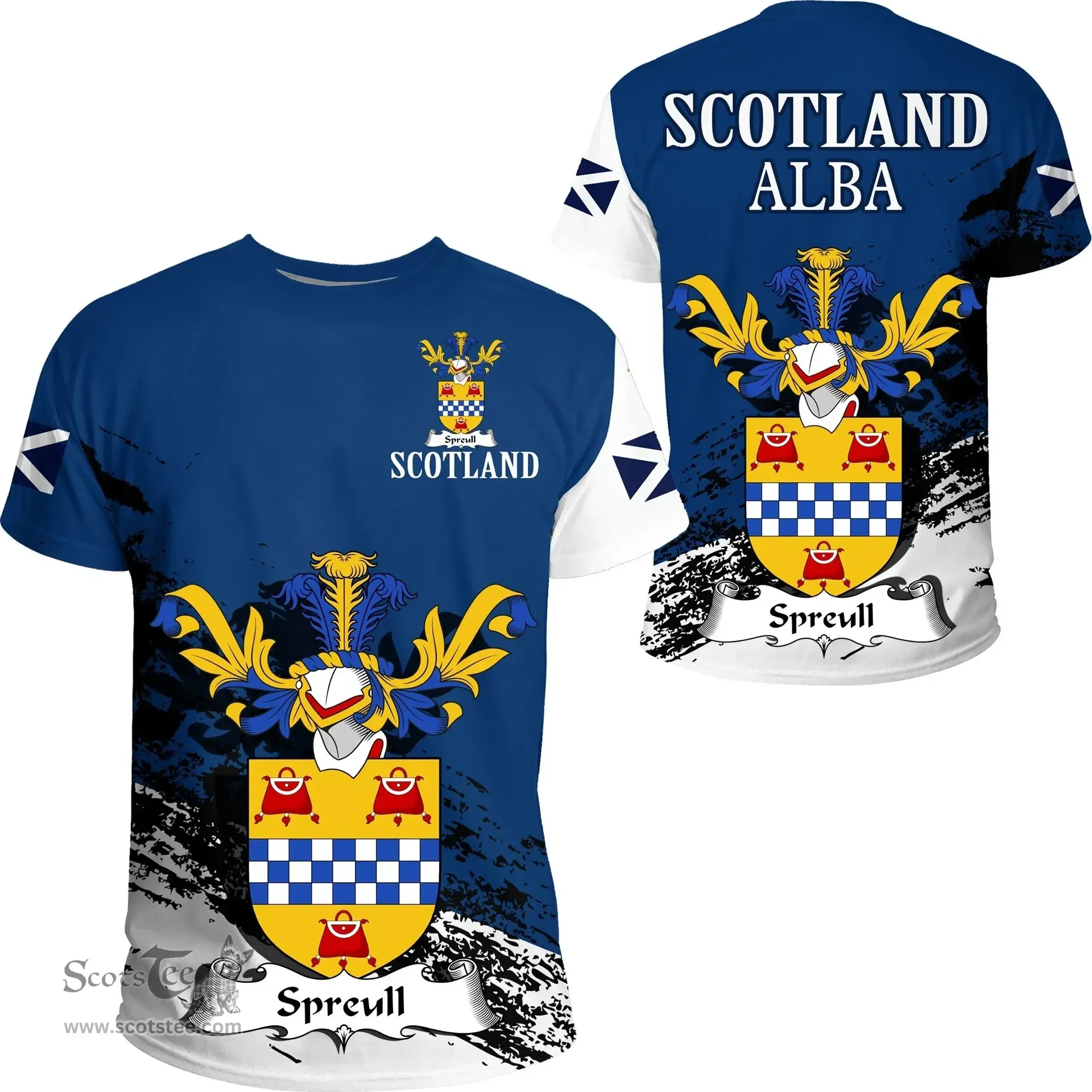 Scottish Spreull Clan Scottish Family Crest Scotland Alba Thistle T Shirt