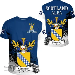 Scottish Menteith Clan Scottish Family Crest Scotland Alba Thistle T Shirt