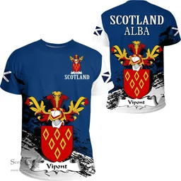 Scottish Vipont Clan Scottish Family Crest Scotland Alba Thistle T Shirt