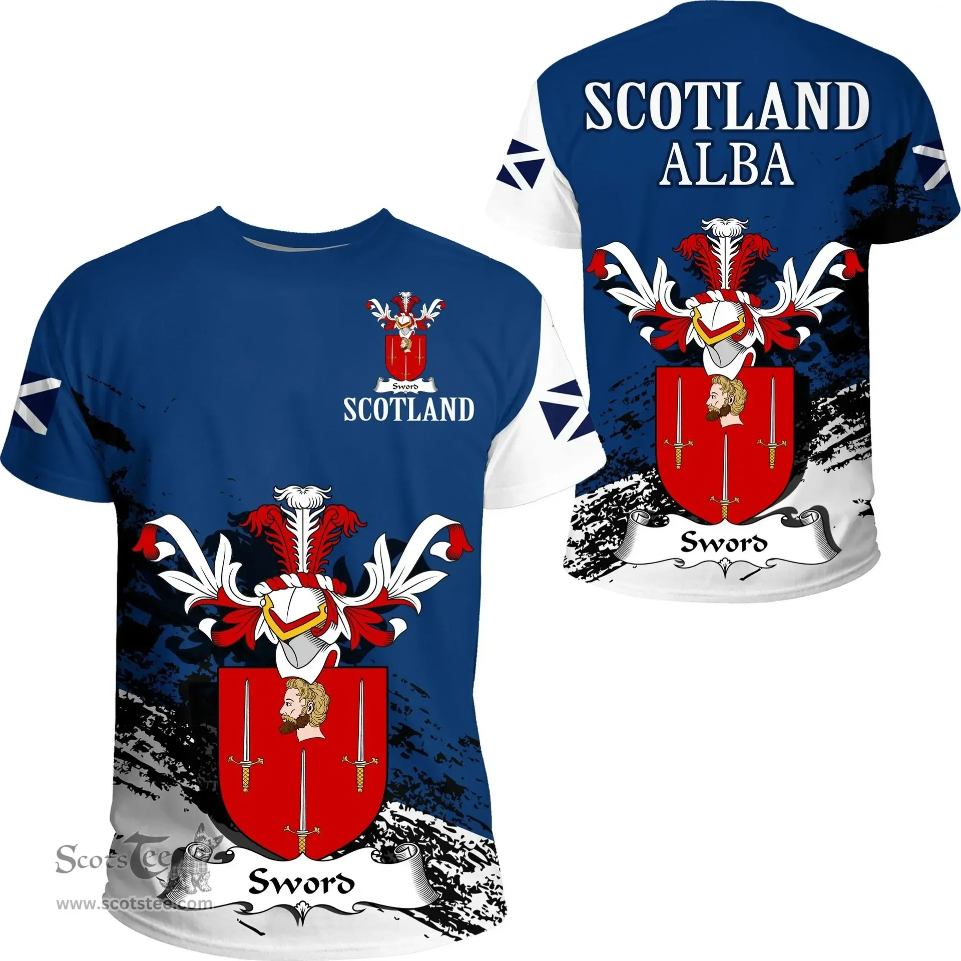 Scottish Sword Clan Scottish Family Crest Scotland Alba Thistle T Shirt
