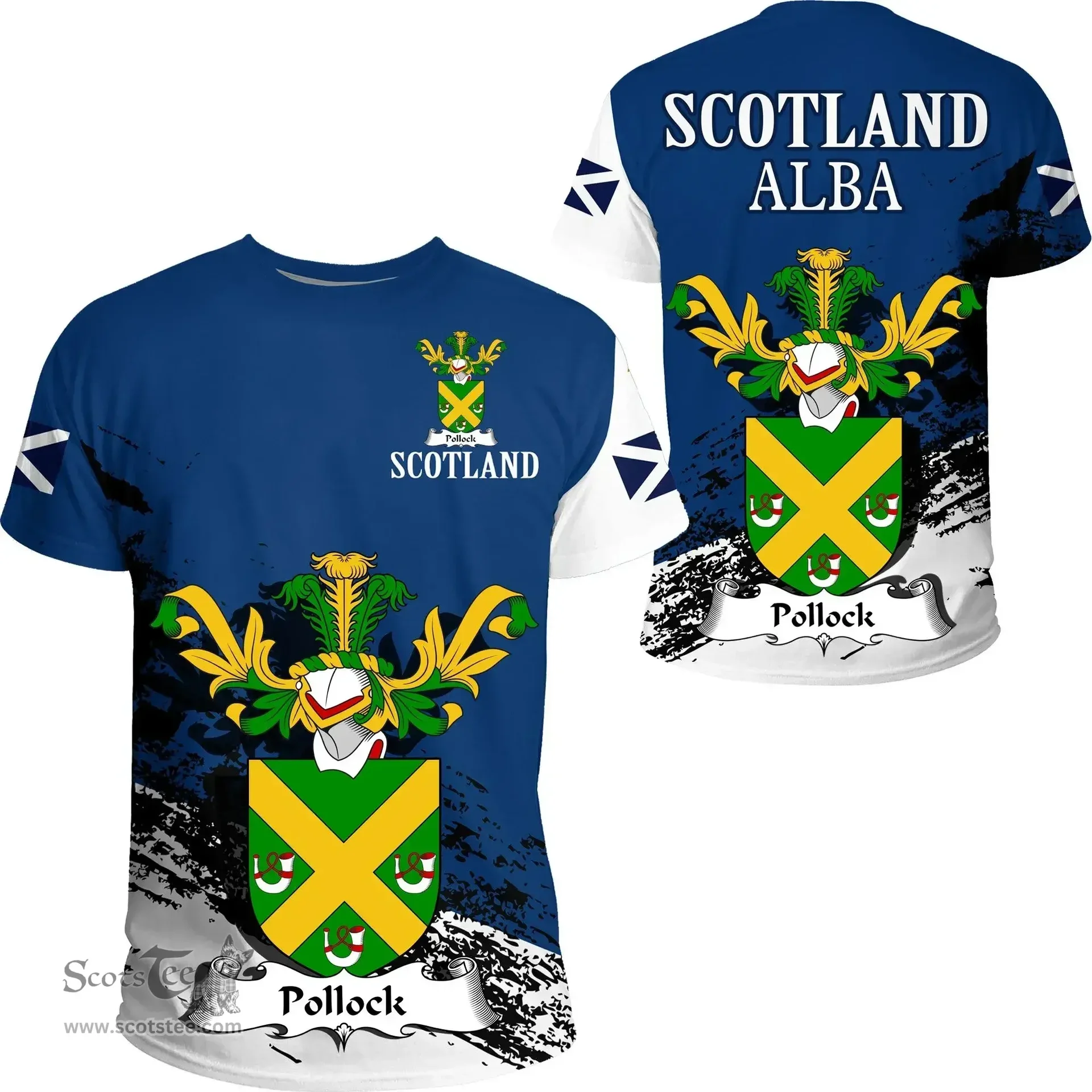 Scottish Pollock Clan Scottish Family Crest Scotland Alba Thistle T Shirt