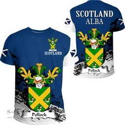 Scottish Pollock Clan Scottish Family Crest Scotland Alba Thistle T Shirt