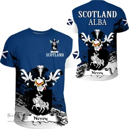 Scottish Nevoy Clan Scottish Family Crest Scotland Alba Thistle T Shirt