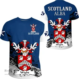 Scottish Wight Clan Scottish Family Crest Scotland Alba Thistle T Shirt
