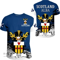 Scottish Stott Clan Scottish Family Crest Scotland Alba Thistle T Shirt