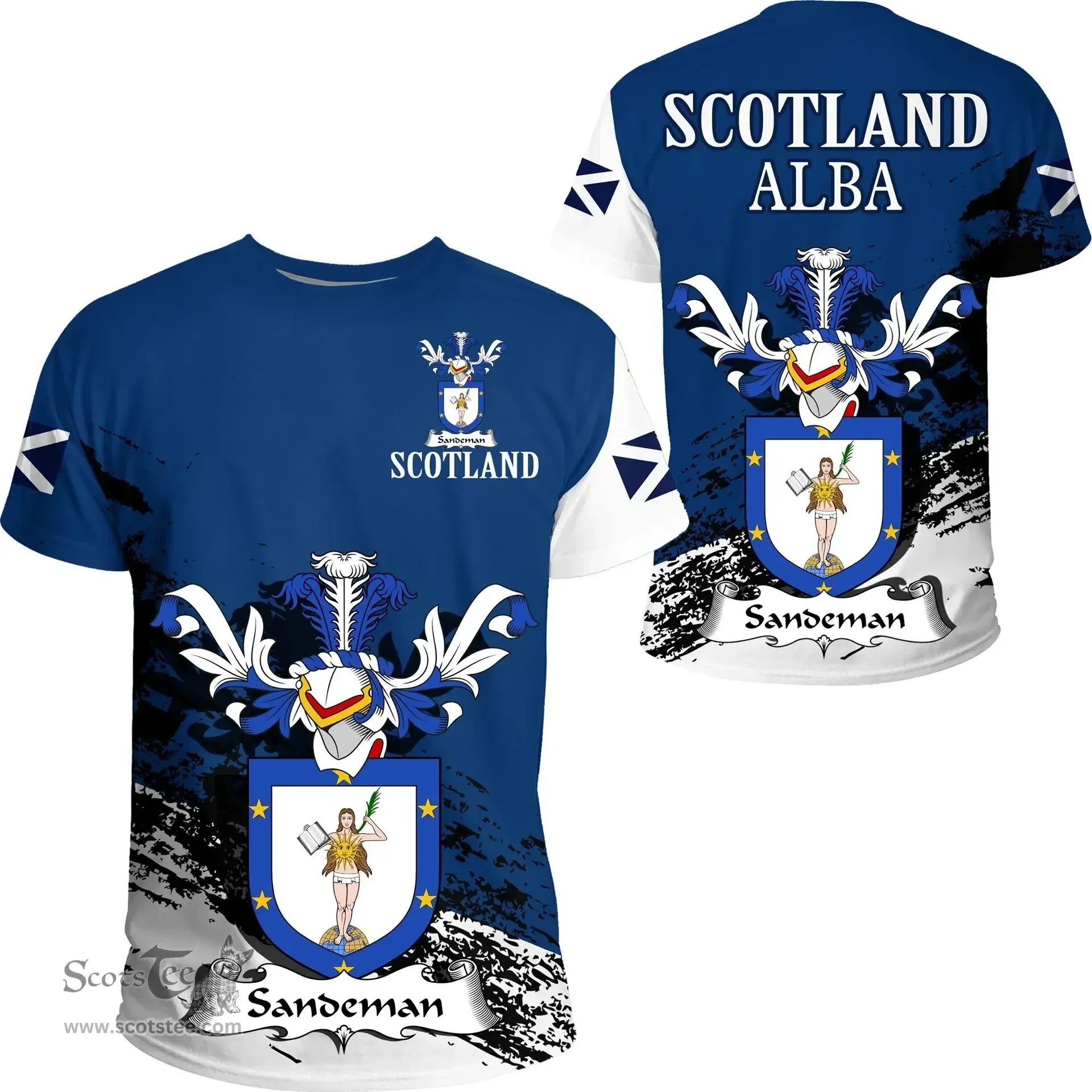 Scottish Sandeman Clan Scottish Family Crest Scotland Alba Thistle T Shirt