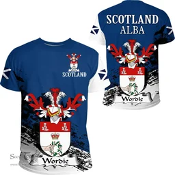 Scottish Wordie Clan Scottish Family Crest Scotland Alba Thistle T Shirt