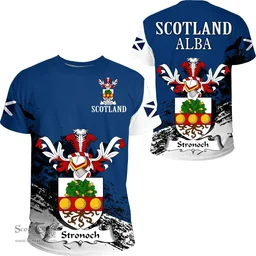Scottish Stronoch Clan Scottish Family Crest Scotland Alba Thistle T Shirt