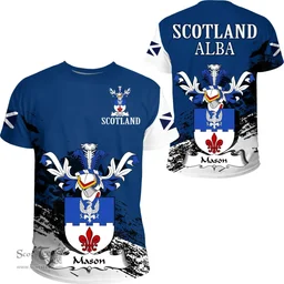 Scottish Mason Clan Scottish Family Crest Scotland Alba Thistle T Shirt