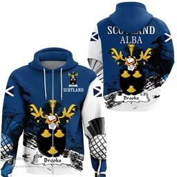 Scottish Brooks Clan Scottish Family Crest Scotland Alba Thistle Hoodie