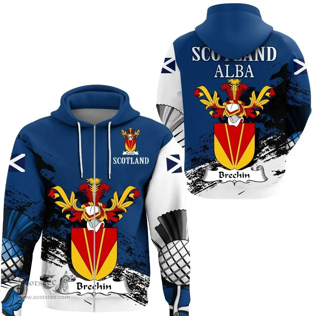 Scottish Brechin Clan Scottish Family Crest Scotland Alba Thistle Hoodie