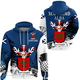 Scottish Burroughs Clan Scottish Family Crest Scotland Alba Thistle Hoodie