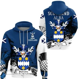 Scottish Burrow Clan Scottish Family Crest Scotland Alba Thistle Hoodie