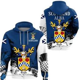 Scottish Bogle Clan Scottish Family Crest Scotland Alba Thistle Hoodie