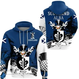 Scottish Bonar Clan Scottish Family Crest Scotland Alba Thistle Hoodie