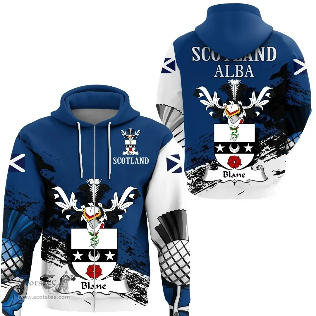 Scottish Blane Clan Scottish Family Crest Scotland Alba Thistle Hoodie