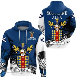 Scottish Antrobus Clan Scottish Family Crest Scotland Alba Thistle Hoodie