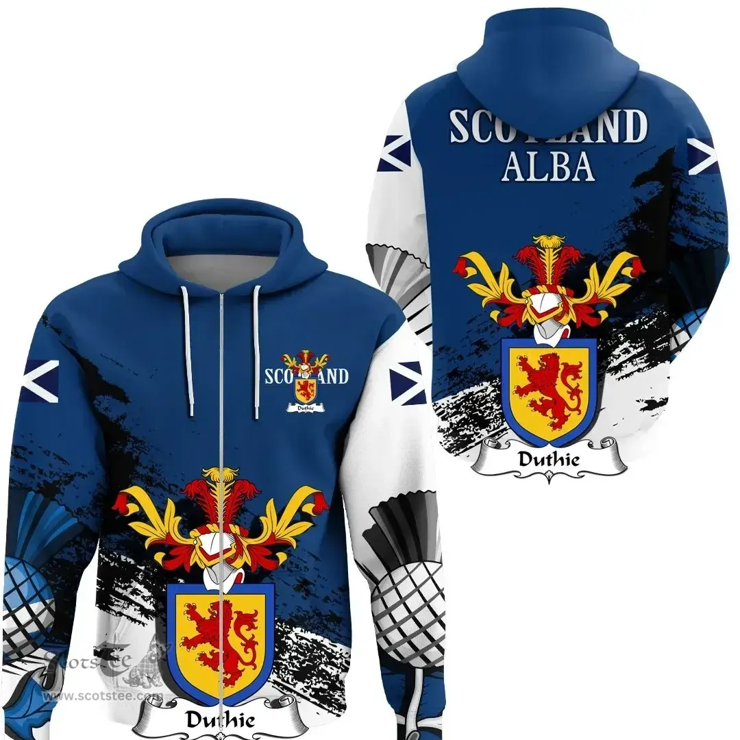 Scottish Duthie Clan Scottish Family Crest Scotland Alba Thistle Hoodie