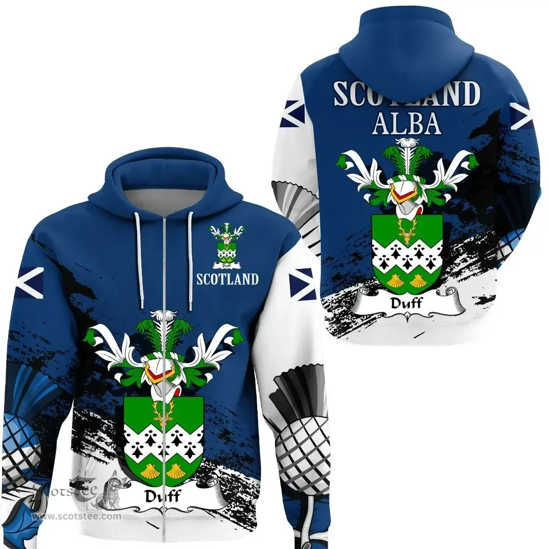 Scottish Duff Clan Scottish Family Crest Scotland Alba Thistle Hoodie