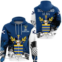 Scottish Constable Clan Scottish Family Crest Scotland Alba Thistle Hoodie