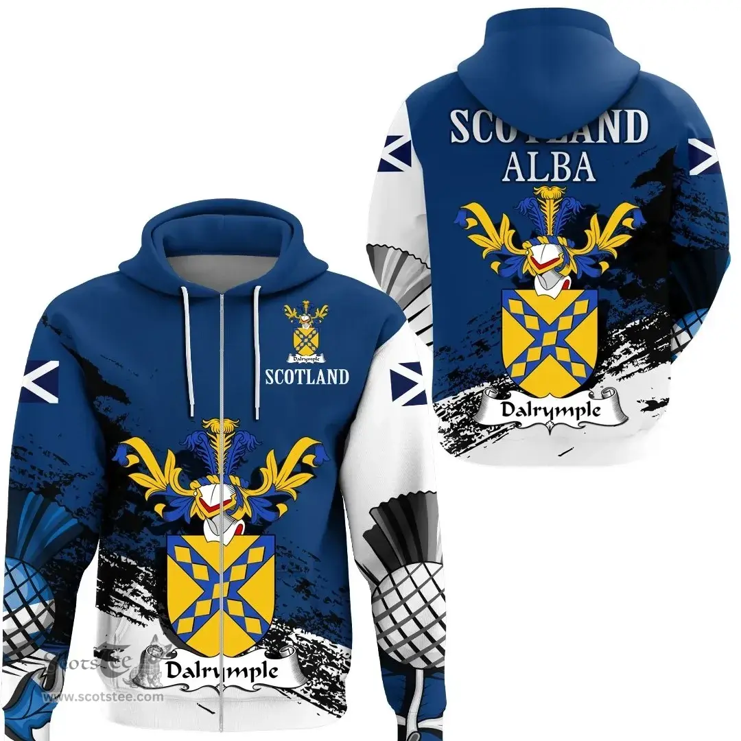 Scottish Dalrymple Clan Scottish Family Crest Scotland Alba Thistle Hoodie