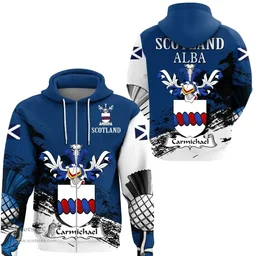 Scottish Carmichael Clan Scottish Family Crest Scotland Alba Thistle Hoodie