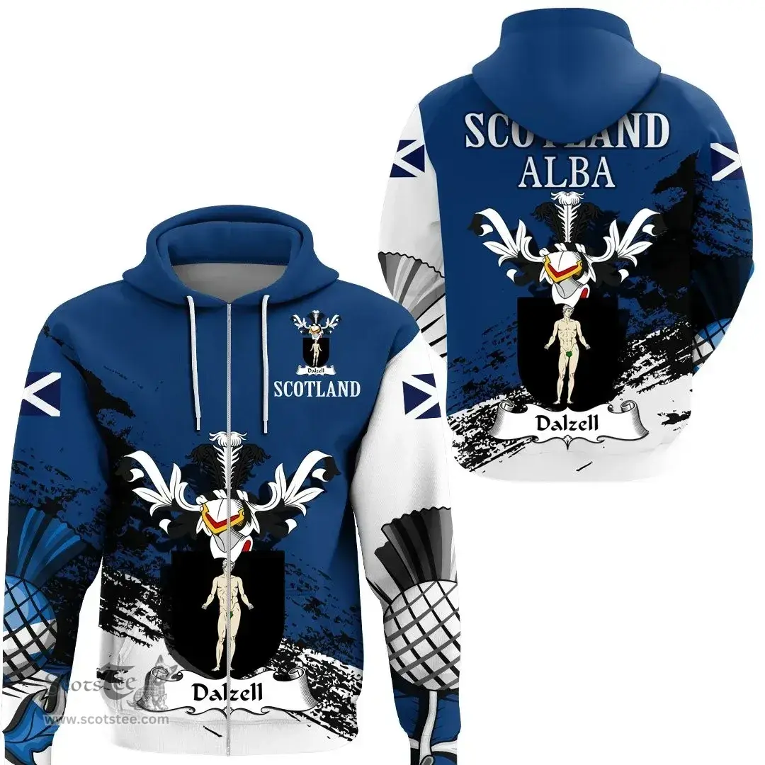 Scottish Dalzell Clan Scottish Family Crest Scotland Alba Thistle Hoodie