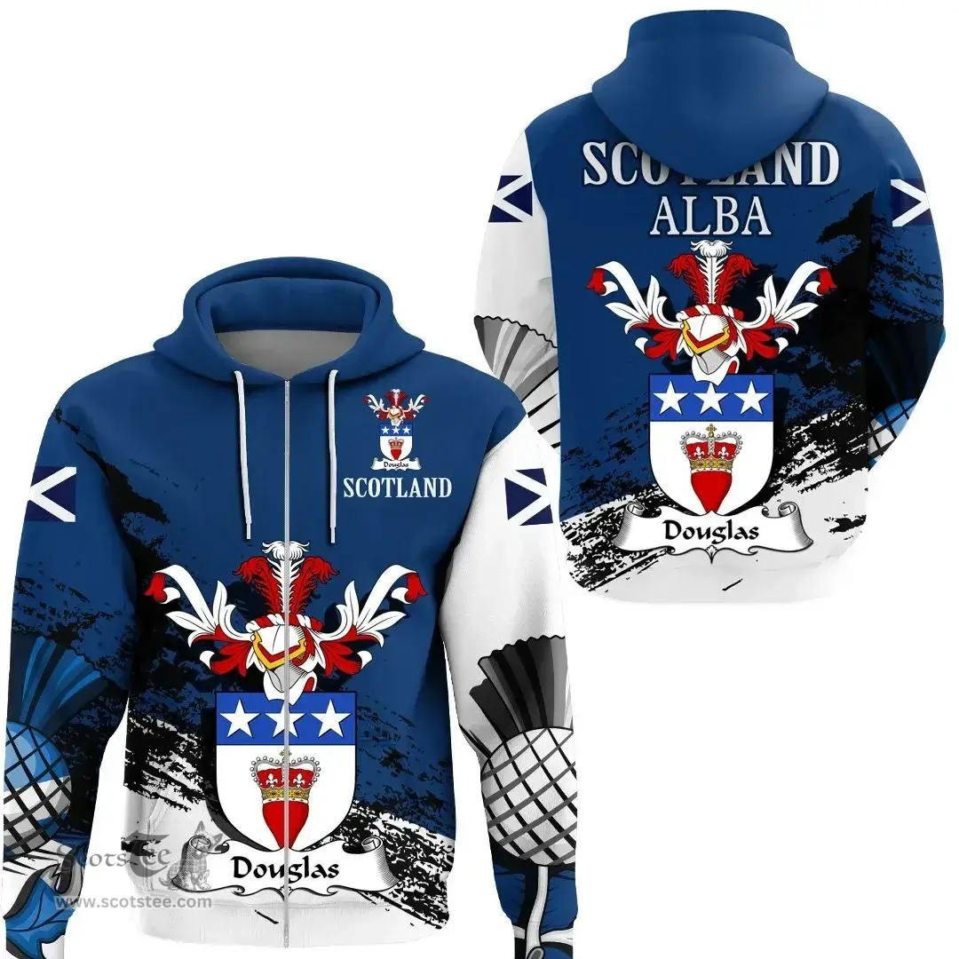 Scottish Douglas Clan Scottish Family Crest Scotland Alba Thistle Hoodie