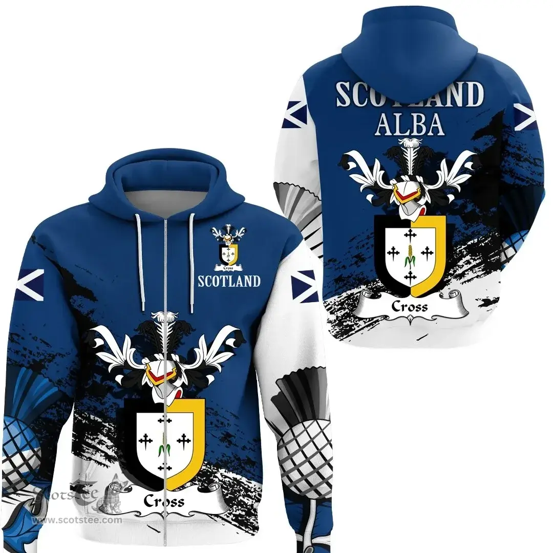 Scottish Cross Clan Scottish Family Crest Scotland Alba Thistle Hoodie