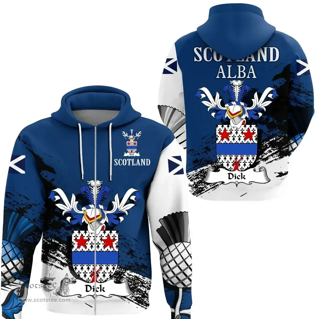 Scottish Dick Clan Scottish Family Crest Scotland Alba Thistle Hoodie